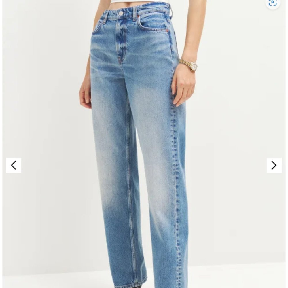 Reformation Light Blue High-Rise Straight Jeans